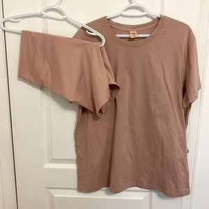 Smash + Tess dusty rose bike short and t-shirt